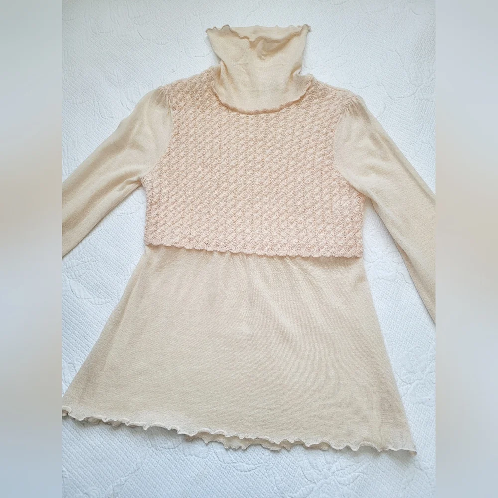 MOTH Anthropologie Women's Soft/Warm Sweater Turtleneck Wool/Mohair/Cashmere S - Picture 14 of 15